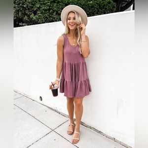 Pink Lily Mauve Tiered Dress